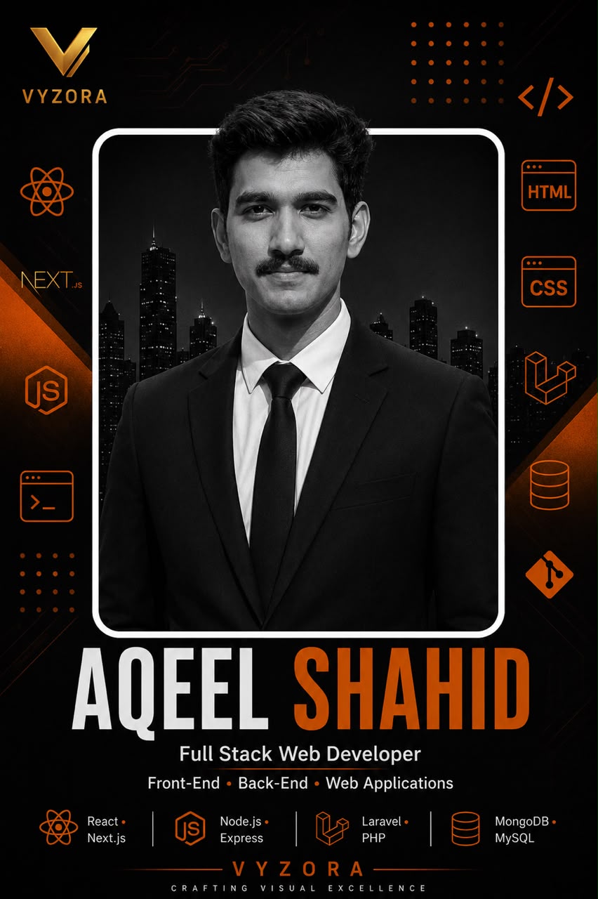 Aqeel Shahid, Full Stack Web Developer